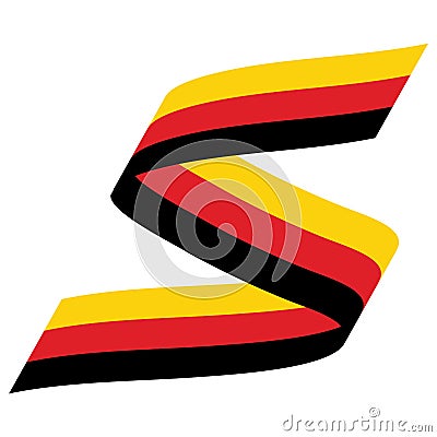 Waving ribbon german flag eps10. Waving ribbon Germany flag eps10. Vector Illustration