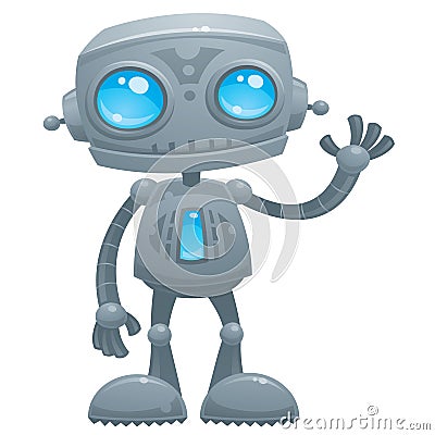 Waving Robot Vector Illustration