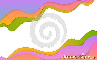 Wavy abstract digital paper cut style minimalistic gradient colored banner Vector Illustration