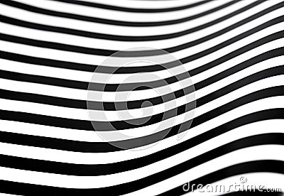 Wavy black and white stripes Stock Photo