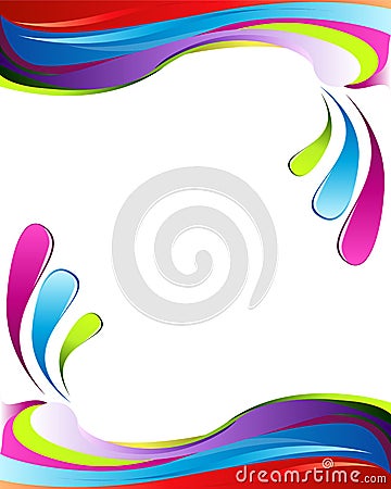 Colorful wavy border Cartoon Illustration