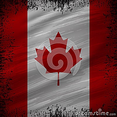 Wavy Canada flag background vector with brush stroke style. Canada Independence Day Vector Illustration Vector Illustration