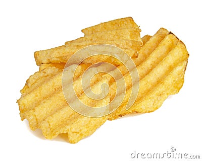 Wavy chips potato isolated on the white background Stock Photo