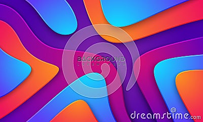 Wavy colorful background with 3D style. Modern liquid background. Abstract textured background with mixing pink,purple, blue, and Vector Illustration