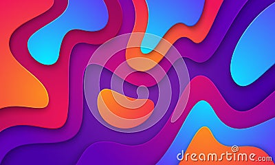 Wavy colorful background with 3D style. Modern liquid background. Abstract textured background with mixing pink,purple, blue, and Vector Illustration