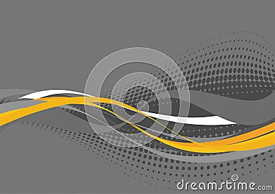 Wavy grey white yellow pattern Vector Illustration