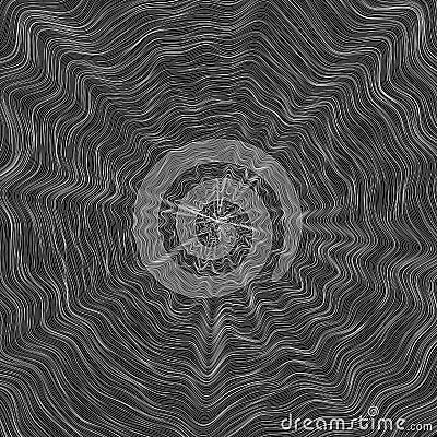 Wavy Line Concentrical Abstract Vector Background Generative Art Vector Illustration