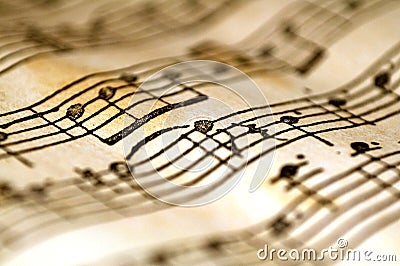 Wavy music notes Stock Photo