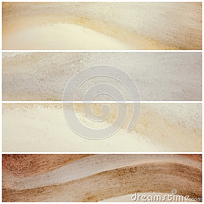 Wavy natural color website banners or stripes, graphic art design in neutral brown and beige Stock Photo
