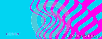 Wavy pattern with optical illusion. Abstract striped background. Vector illustration with wry lines Vector Illustration