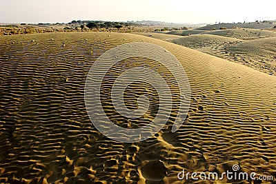 Wavy Pattern on Sand Dune Stock Photo
