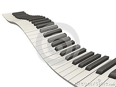 Wavy piano keys Stock Photo