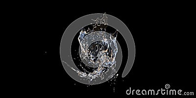 wavy real water splash 3D rendered image Stock Photo