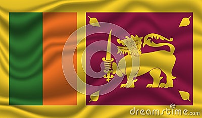 Flag Of Sri Lanka Stock Photo