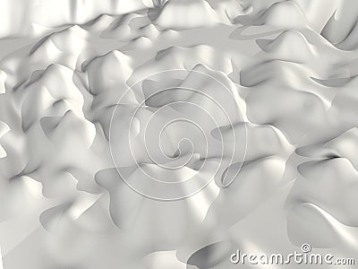 wavy, rippled gray surface 3D Stock Photo