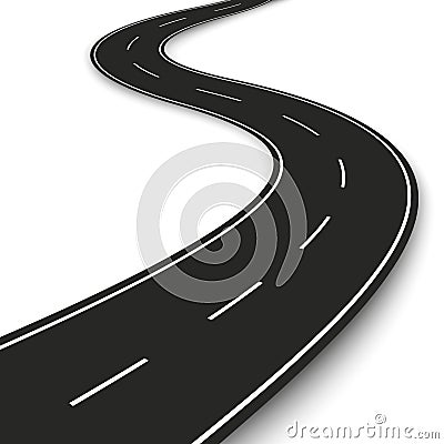 Wavy road strip. Highway strip template design for infographic and banner. Vector illustration Vector Illustration