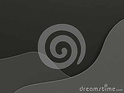 Wavy shape minimalist business abstract background in paper cut layers style with paper texture for presentation. 3d rendering Stock Photo