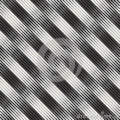 Wavy stripes vector seamless pattern. Retro wavy texture. Geometric lines monochrome design. Vector Illustration