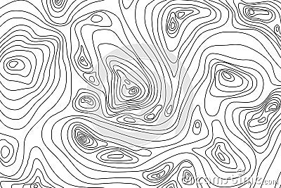 Wavy topography relief. Outline cartography landscape. Map Modern poster design. Vector illustration Vector Illustration