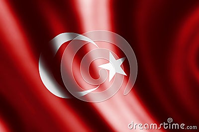 Wavy turkish flag Stock Photo