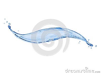 Wavy water splash isolated on white background Stock Photo