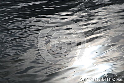 Wavy water surface with sun glare Stock Photo