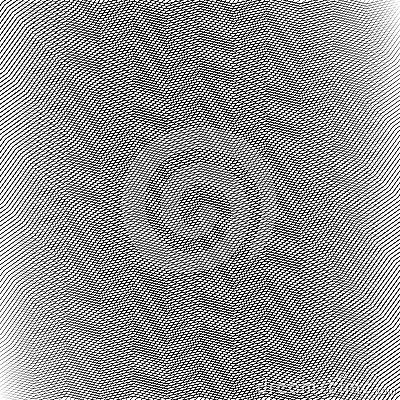 Wavy, waving, zigzag lines crosshatch grid, mesh pattern. Abstract curvy criss-cross lines texture. Tangle wrinkle stripes. Vector Illustration