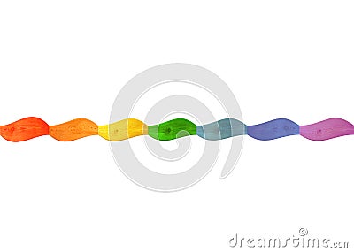 Wavy wooden isolated multicolored ribbon Stock Photo