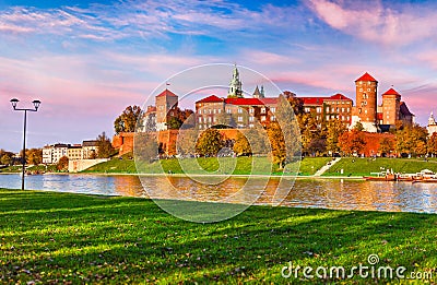 Wawel castle famous landmark in Krakow Poland Stock Photo