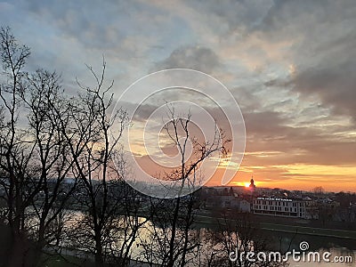 Wawel castle sunset Stock Photo