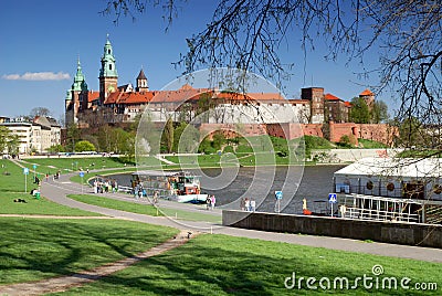 Wawel - Royal castle in Krakow Stock Photo