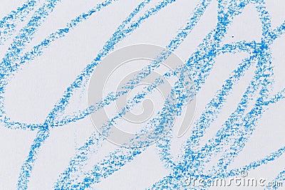 Wax crayon hand drawing blue background Stock Photo