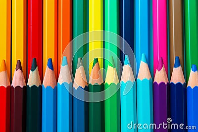 Wax crayon pencils background Cartoon Illustration