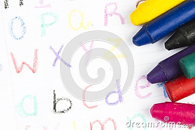 Wax crayons Stock Photo