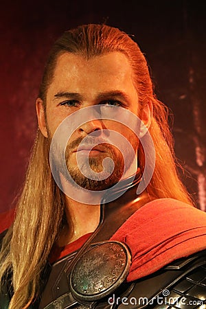 Chris Hemsworth as Thor in Madame Tussauds of Amstedam Editorial Stock Photo