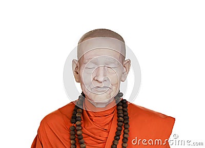 Wax figures monk Stock Photo