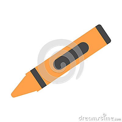 Wax orange crayon - vector icon. Back to school. Vector illustration. Vector Illustration