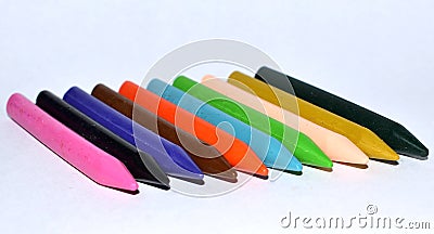 Wax plastic crayons Stock Photo