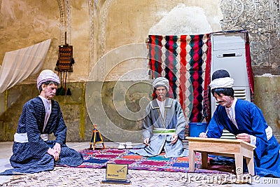 Wax sculpture of interiors of Vakil Bath, an old public bath in Shiraz, Iran. It was a part of the royal district constructed Editorial Stock Photo