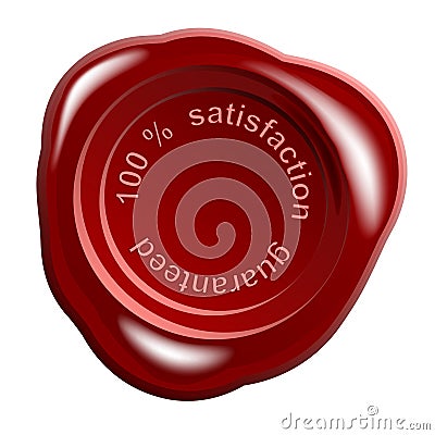 wax seal 100% satisfaction Vector Illustration