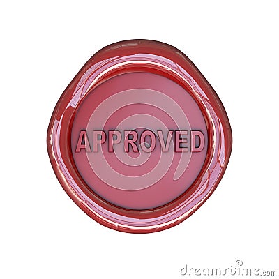 Wax seal with approved text Stock Photo