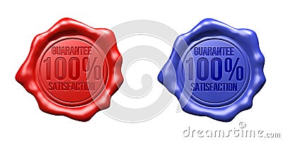 Wax Seal Set (Red, Blue) - 100% Guarantee Satisfaction Stock Photo