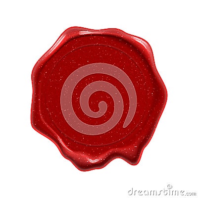 Wax seal stamp, guarantee certificate, warranty premium quality label, royal red wax seal Stock Photo