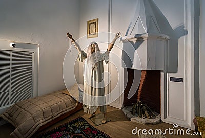 Wax statue depicting mental patient Editorial Stock Photo