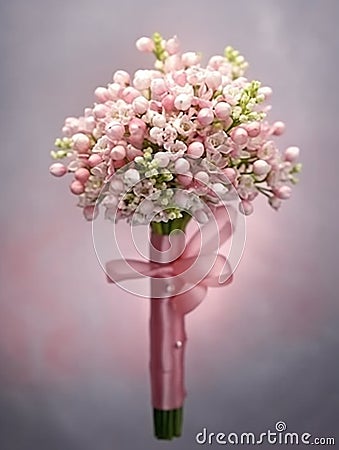 Waxflower wedding bouquet blurred background Stock Photo