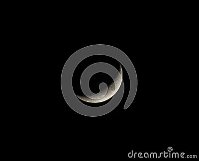 Waxing Crescent Moon Stock Photo