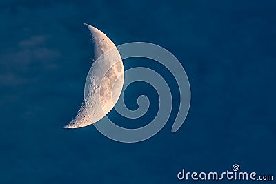 Waxing Crescent Moon Stock Photo