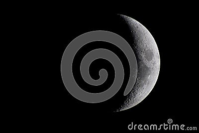 Waxing crescent moon Stock Photo
