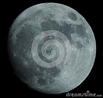 Waxing Gibbous Moon - 94% Stock Photo