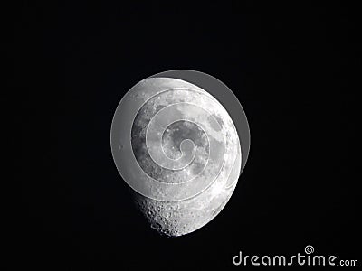 Waxing Gibbous humpbacked moon phase Stock Photo